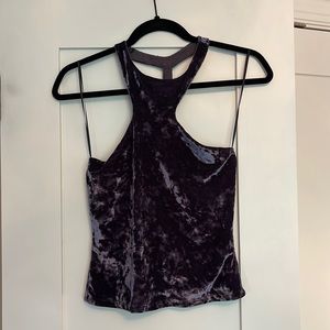 Free People crushed velvet halter top